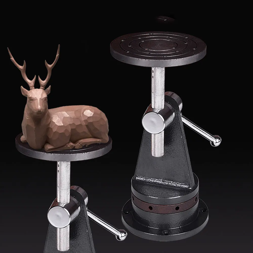 งานไม้ทําด้วยมือ DIY แกะสลัก/แกะสลักตารางการหมุนหลายมุมเหล็กหล่อ Turntable ตารางโรตารี่ยกแกะสลัก Turntable