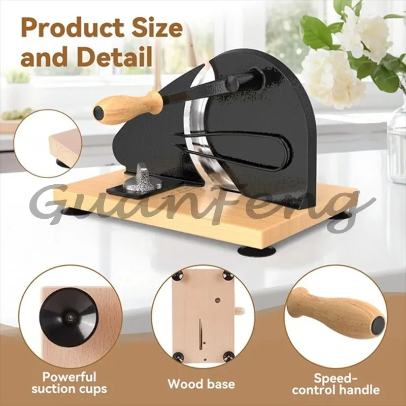 A76X‑Manual Bread Slicer Adjustable Width Hand Crank Slicer for Homemade Sourdough Bread