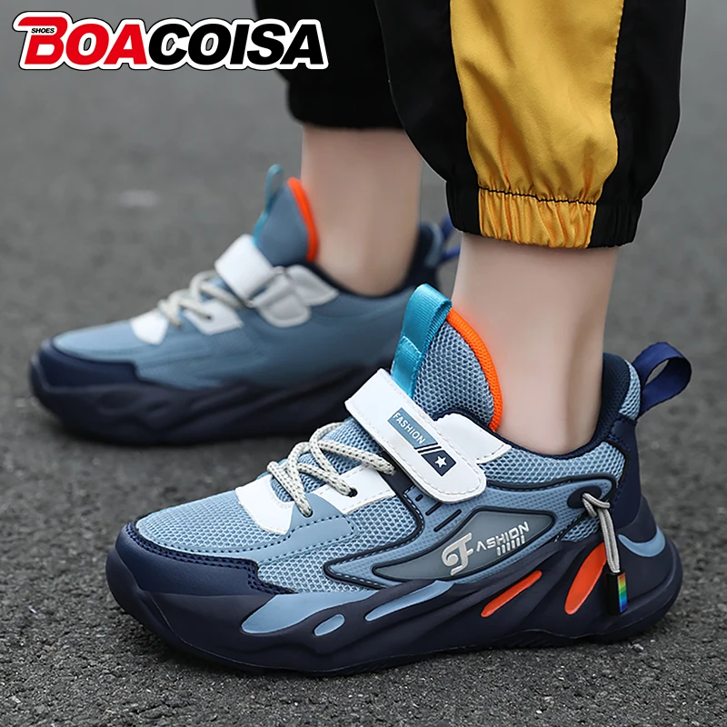 

Kids Boys Fashion Casual Sneakers Non-Slip Children's Sports Running Shoes Breathable Mesh Comfortable Tennis For Students Denim