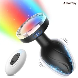 Wireless Remote Led Light Anal Vibrator Sex Toy For Men Women Anal Plug Male Prostate Massage Vagina Vibrator Anus Butt Plug