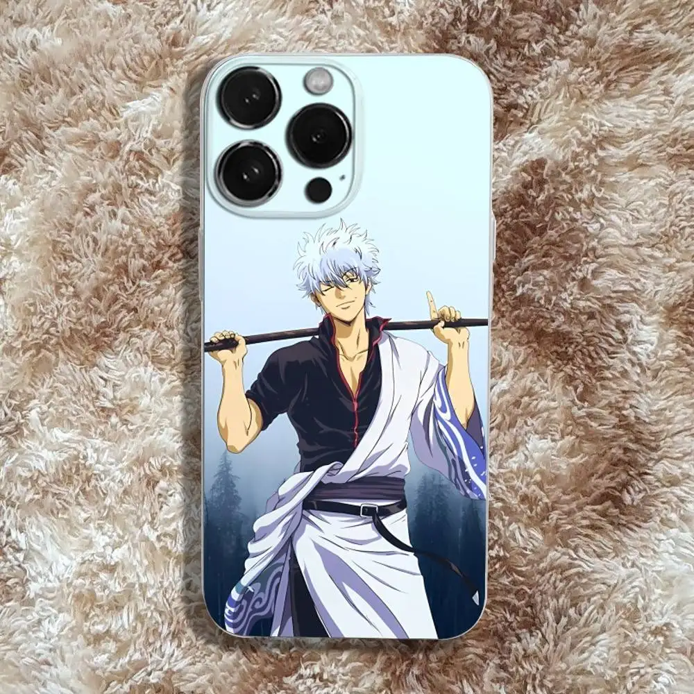 S-Sakata Gintama Gintoki Phone Case For iPhone 17,16,15,14,13,12,11 Pro,Max,Plus,X,XS,XR,SE4,E Mini Transparent Soft Cover