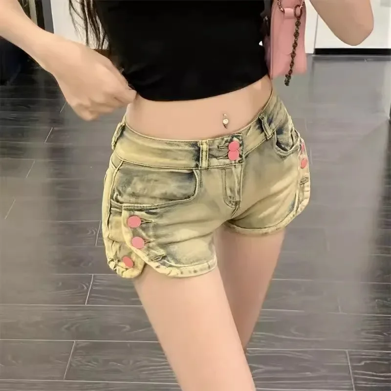 

Women's Low Rise Summer Ripped Distressed Frayed Y2k Denim Shorts Sexy Jean