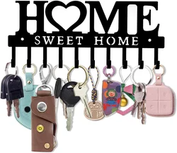 Key Holder Wall Mount Key Holder Hooks Organizer Hanger Rack Wall Mounted Screws Anchors for Home Vintage Metal Hallway Garage M