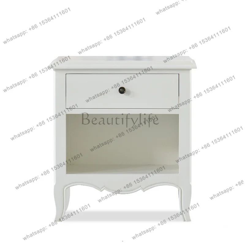 

American furniture solid wood carving flower bedside table corner edge