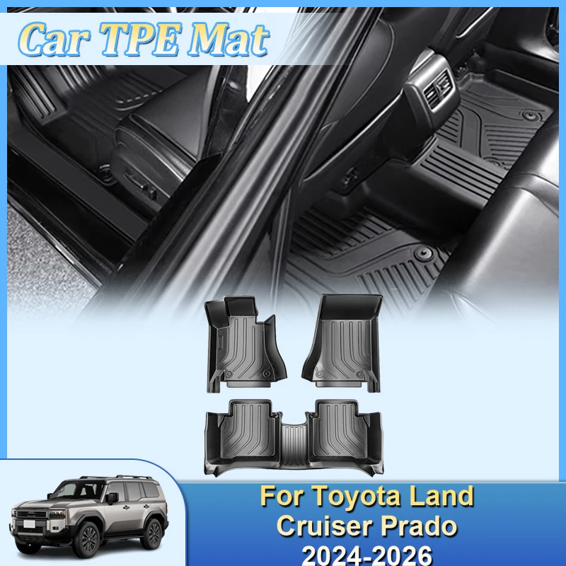 

Auto TPE Floor Mats For Toyota Land Cruiser Prado J250 2024-2026 All-Weather Carpet Coverage Foot Pads Car Interior Accessories