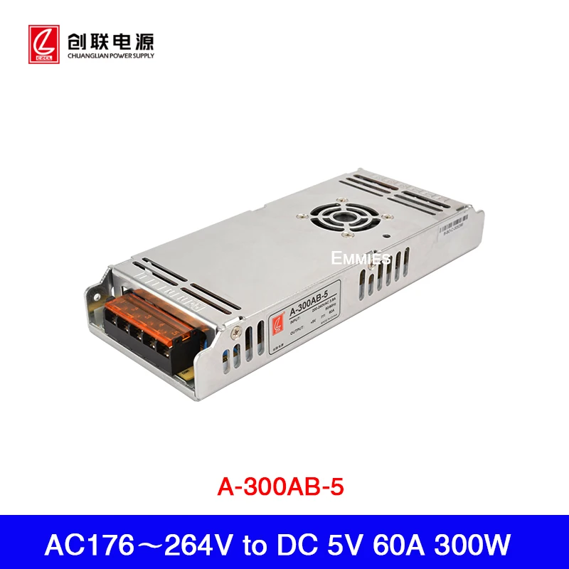 Chuanglian A-300AB-5 / AC 220V to 5V 60A 300W  Power Supply Fan cooling For LED Display Screen