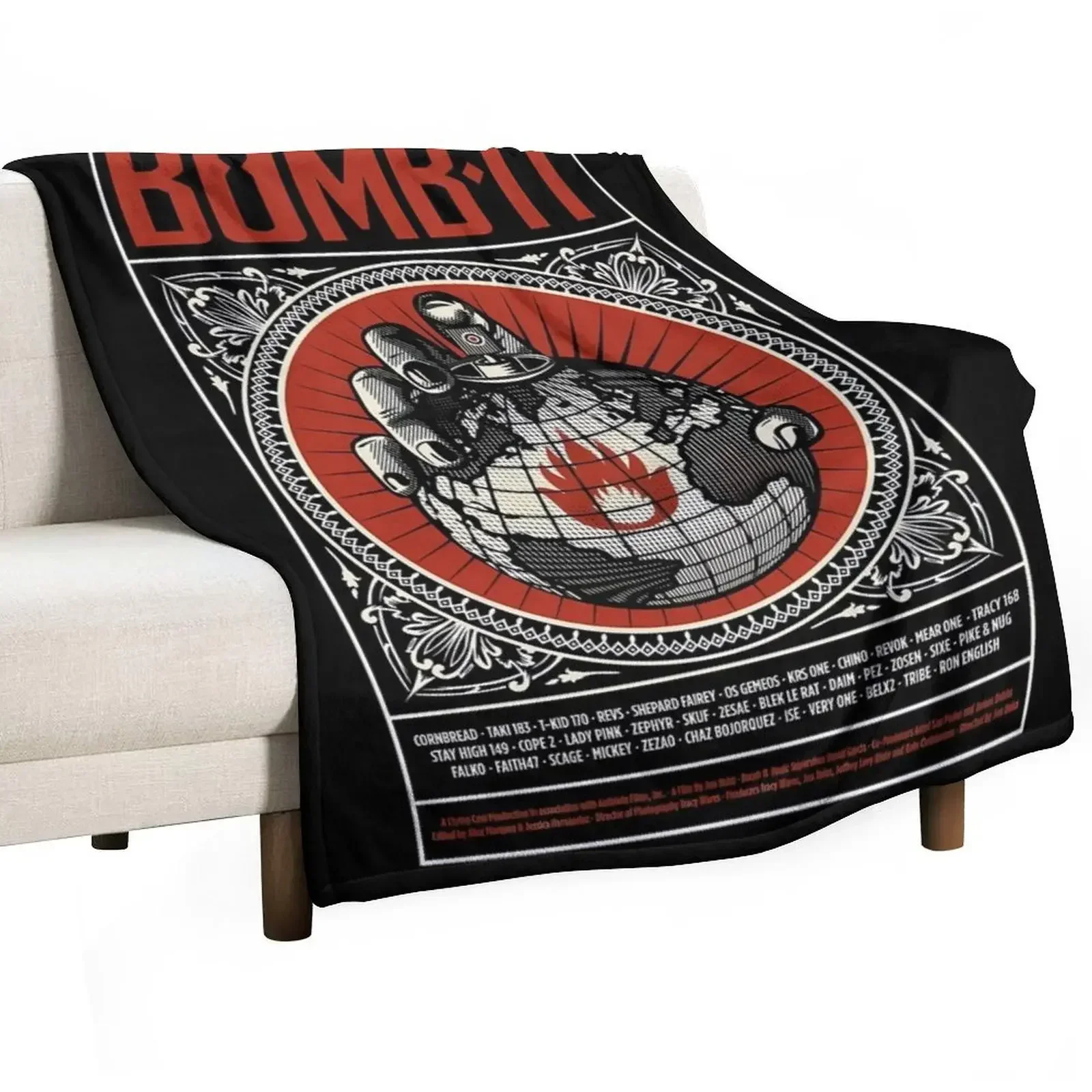 Shepard Fairey BOMB.IT Throw Blanket warm winter Furrys Bed linens Blankets