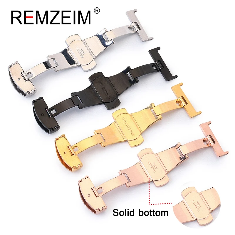 Butterfly Deployment Buckle 12mm/14mm/16mm/18mm/20mm/22mm Watchband Clasp Automatic Stainless Steel Clasp for Watch Strap