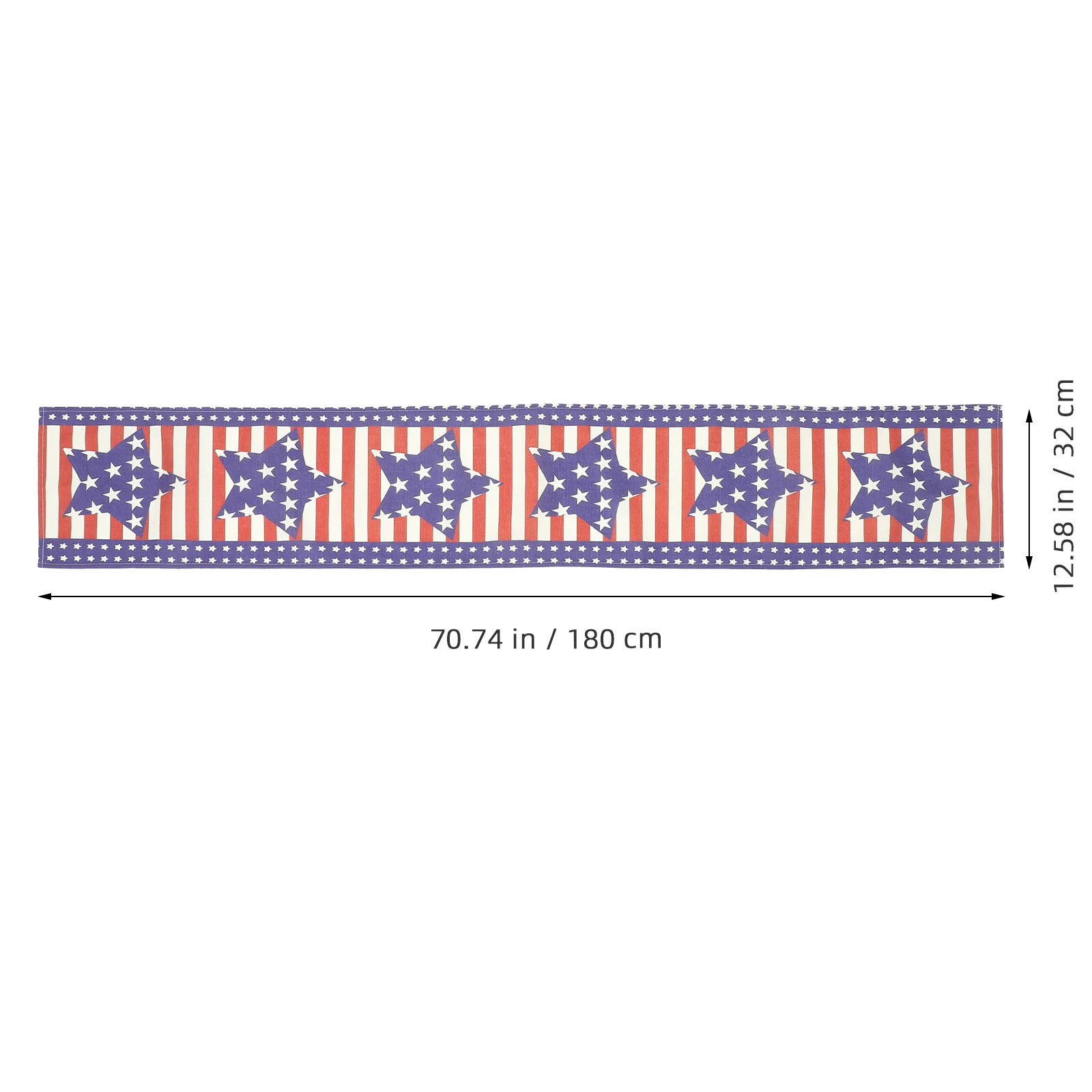

Independence American Flag Star Stripes Design Rectangular Decorative Long Table Cover For 4Th Of July Memorial