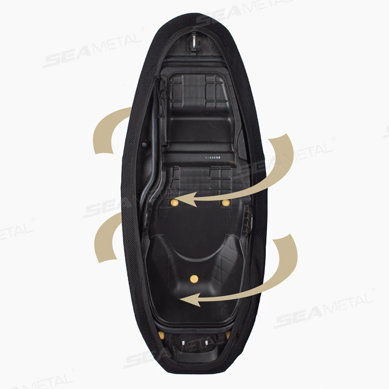 SEAMETAL دراجة نارية ثلاثية الأبعاد شبكة النسيج المضادة للانزلاق وسادة سكوتر مقعد دراجة كهربائية غطاء مقعد تنفس واقية من الشمس يغطي وسادة صافي #6