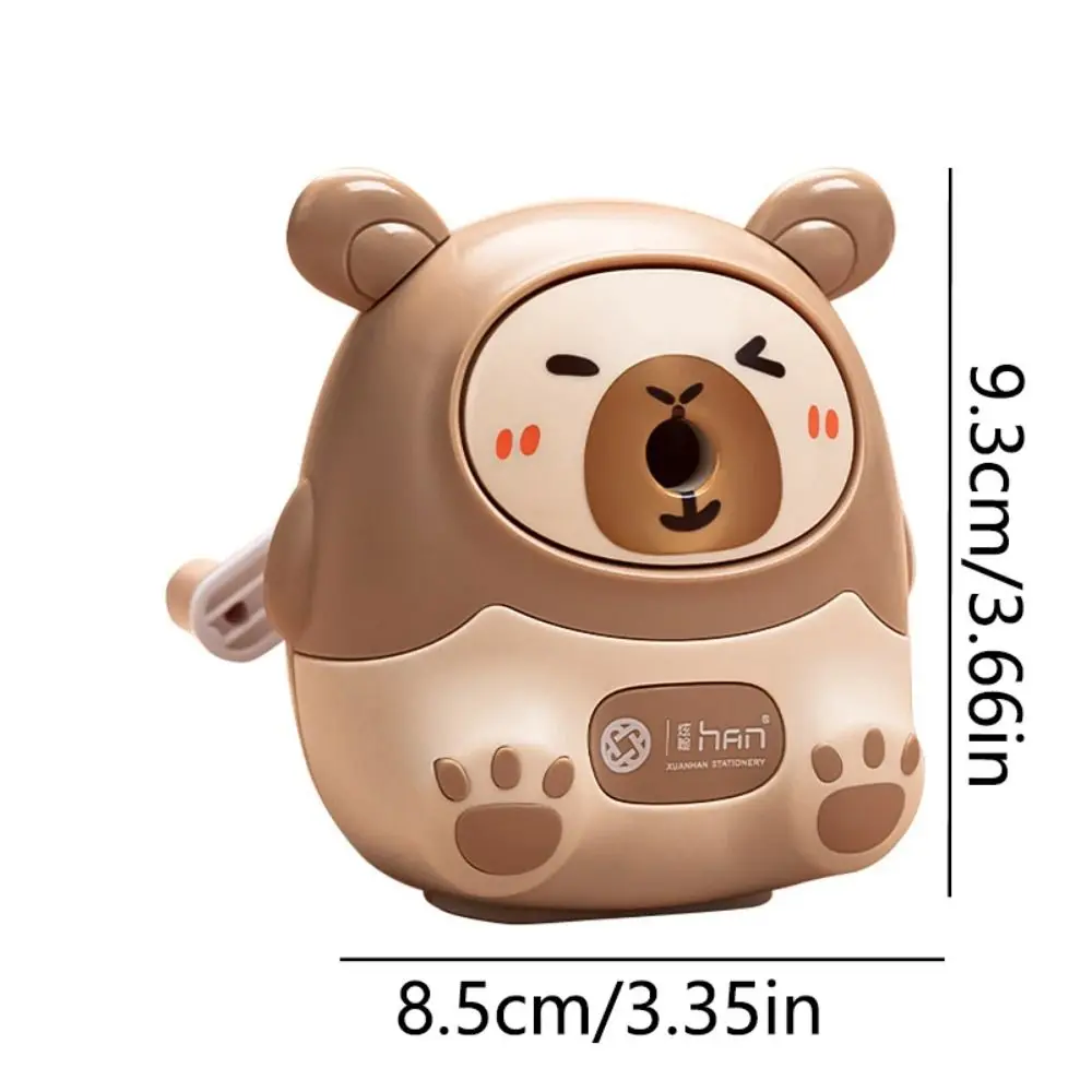 Hand Crank Capybara Pencil Sharpener Cartoon Automatically Enters Manual Pencil Sharpening Tool Dust Compartment