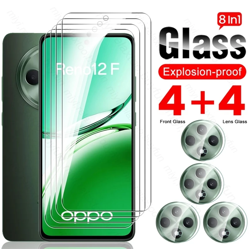 8To1 Screen Protector for Oppo Reno12 F 4G 5G Protective Glass Reno12F Camera Glass Reno 12F 12 F F12 2024 CPH2637,CPH2687 6.67