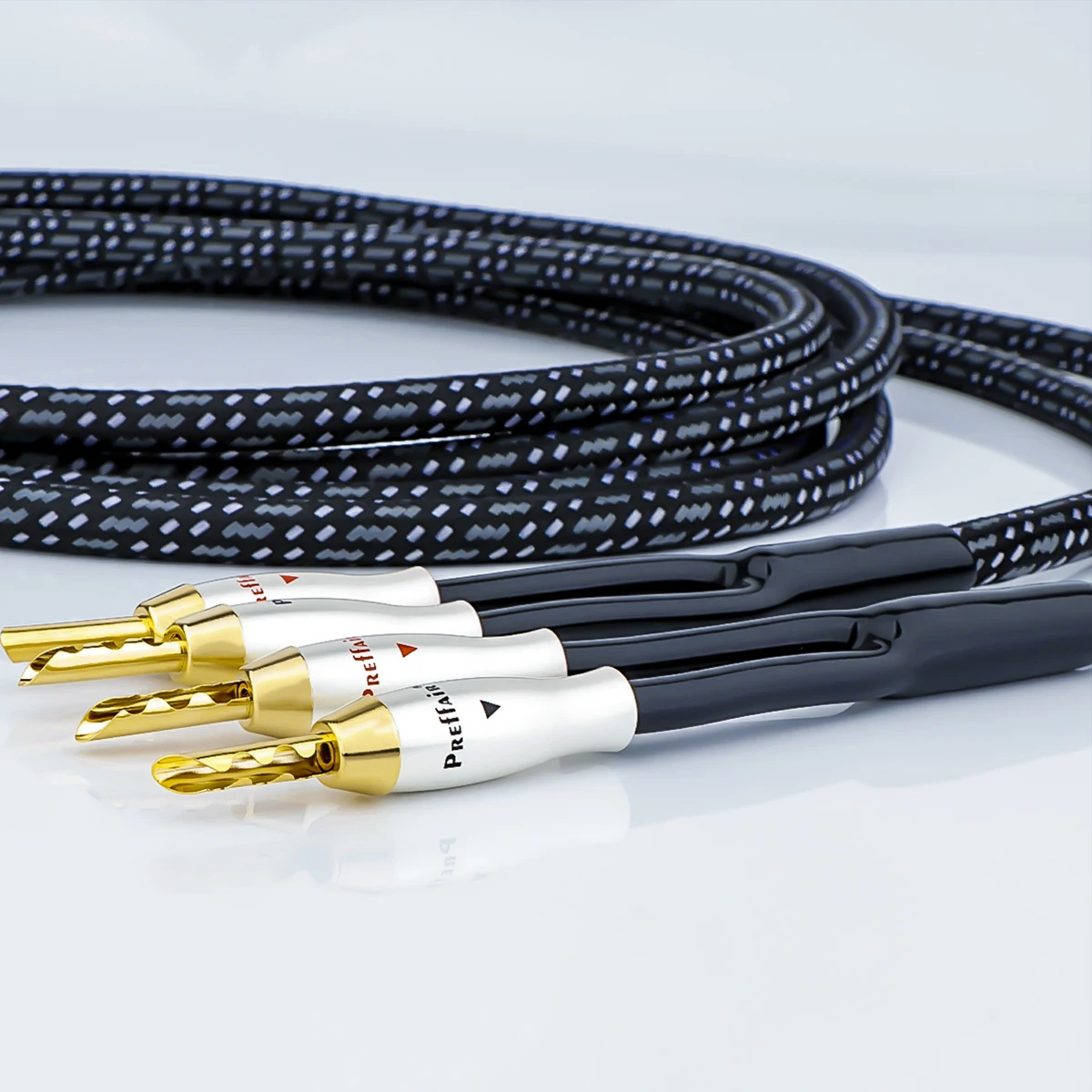 Pairhifi 14guage bfa Bananen stecker Lautsprecher kabel hifi occ versilberte Lautsprecher kabel mit Bananen steckern für HiFi-System verstärker – Detail 14