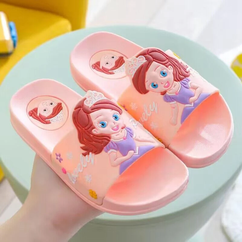 Summer Slippers Baby Boys Girls Shoes Cartoon Sofia Princess Kids Indoor Outdoor Home Shoes Bath Soft Beach Children Slippers