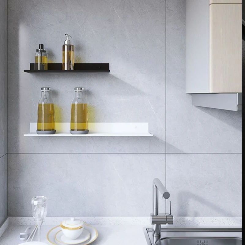 Matt Black Wall Shelf Bathroom Ledge Shower Accessories 20-60cm Modern Kitchen Shower Bath Storage Rack Wholesale Promotion