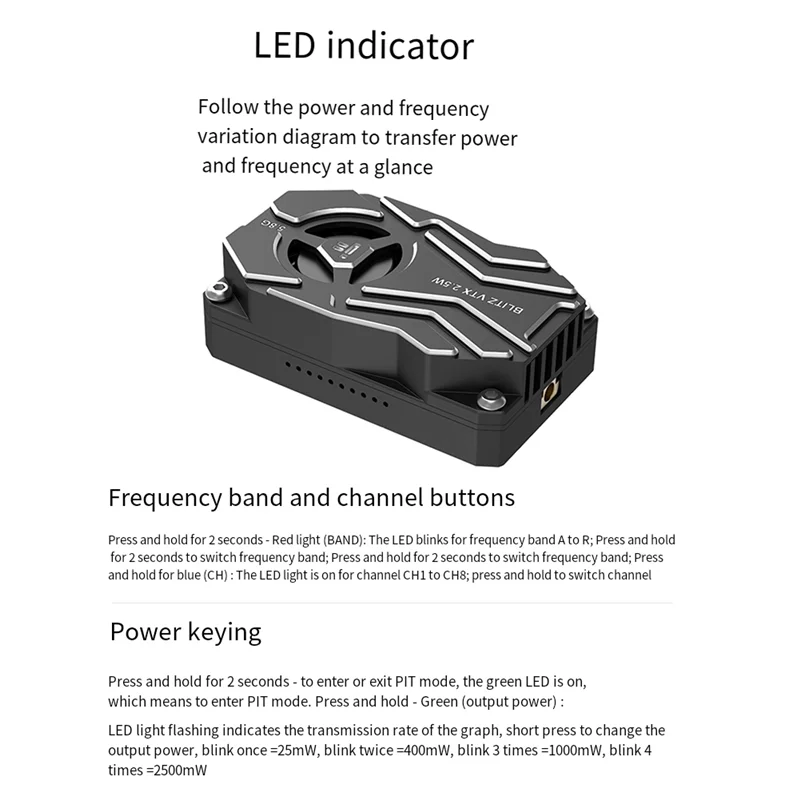

New!For Iflight BLITZ Whoop 5.8G 2.5W VTX 40CH With MMCX Interface Built-In MIC Dual Cooling For FPV Drone VTX Easy To Use
