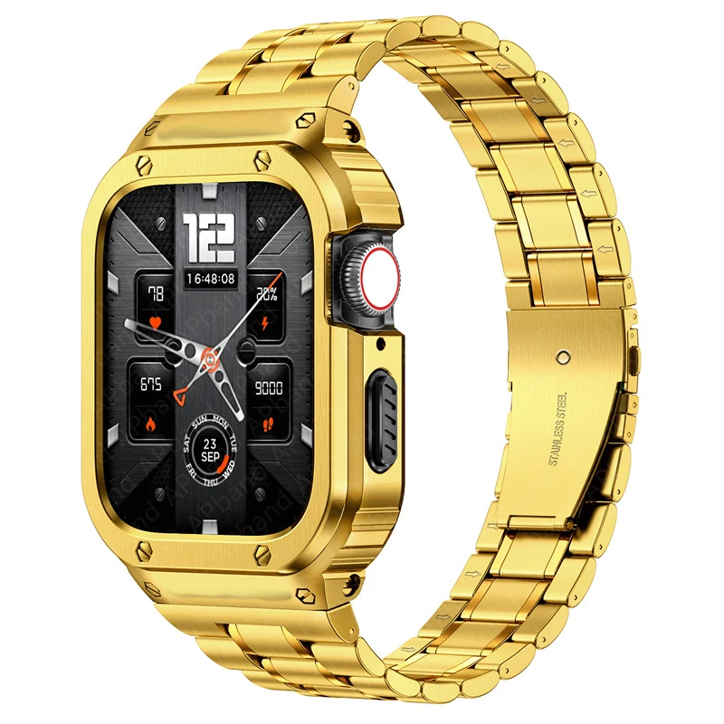 Stainless Steel Strap+Case For Apple Watch Band 49mm 45mm 44mm (not watch) bracelet Bumper Cover iwatch serie 4 5 SE 6 7 8 Ultra