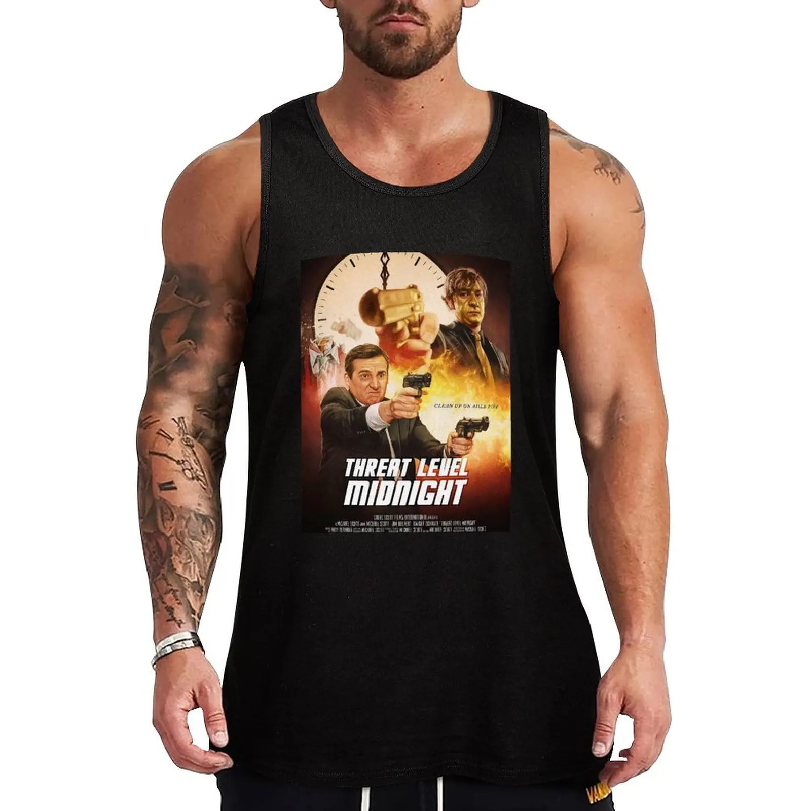 

Threat Level Midnight ~ The Office Tank Top Sweat Wicking Tank Top Gym Workout Quick Dry Shirt