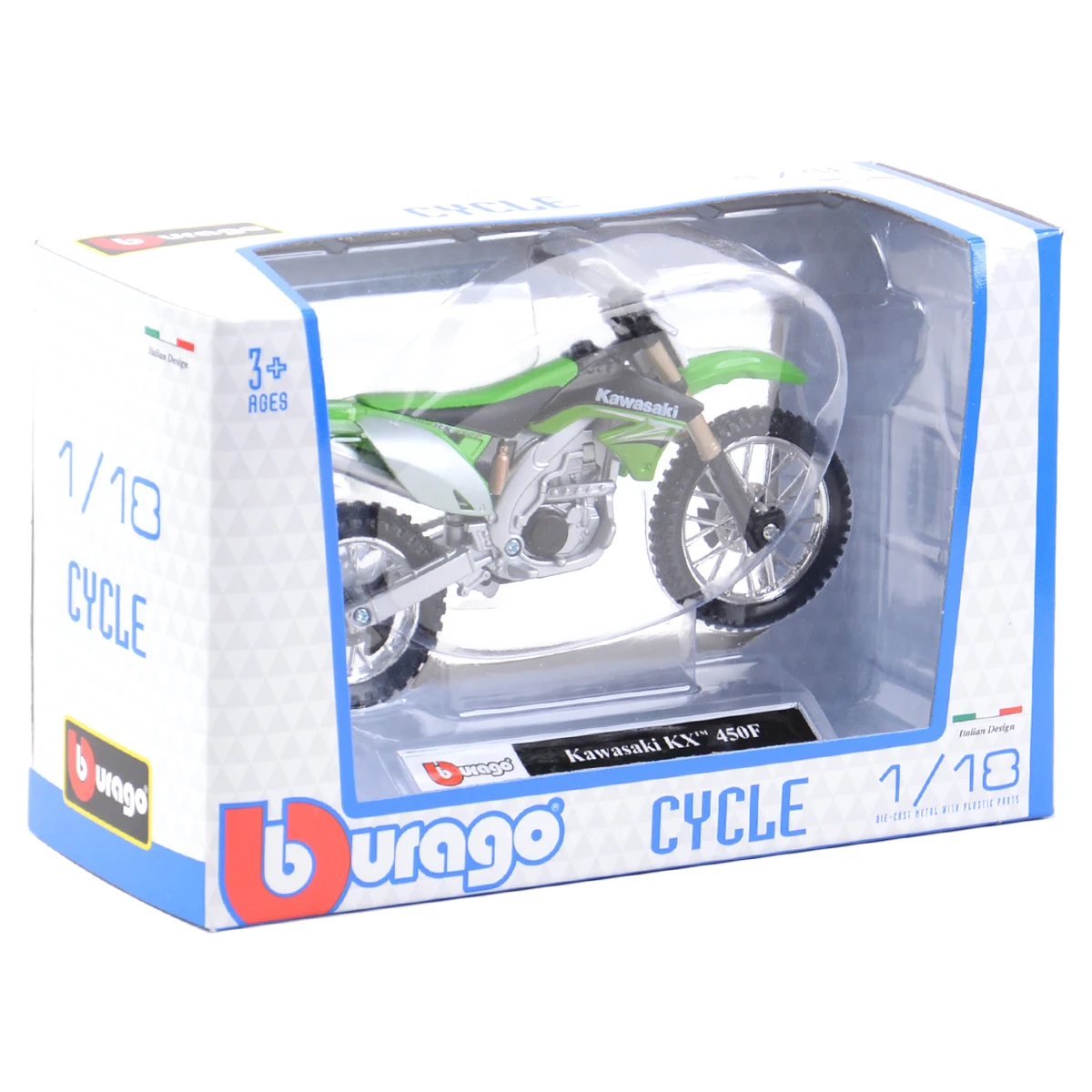 Bburago 1:18 Kawasaki KX 450F Die Cast Vehicles Collectible Motorcycle Model Toys