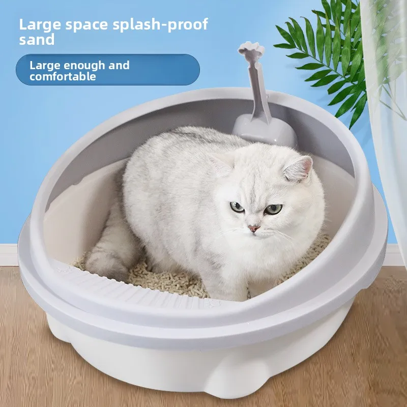 

Полузакрытый лоток для кошек Curlytail: съемный туалет, поддон для отходов, совок, предотвращает разбрызгивание, легко чистится