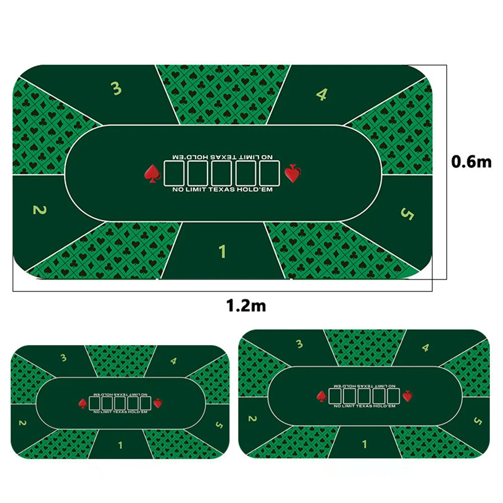 

Multiple sizes Poker Table Mat 5 Players Texas Hold'em Poker Mat Anti-Slip Rubber Table Top Layout For Table Gaming Mat