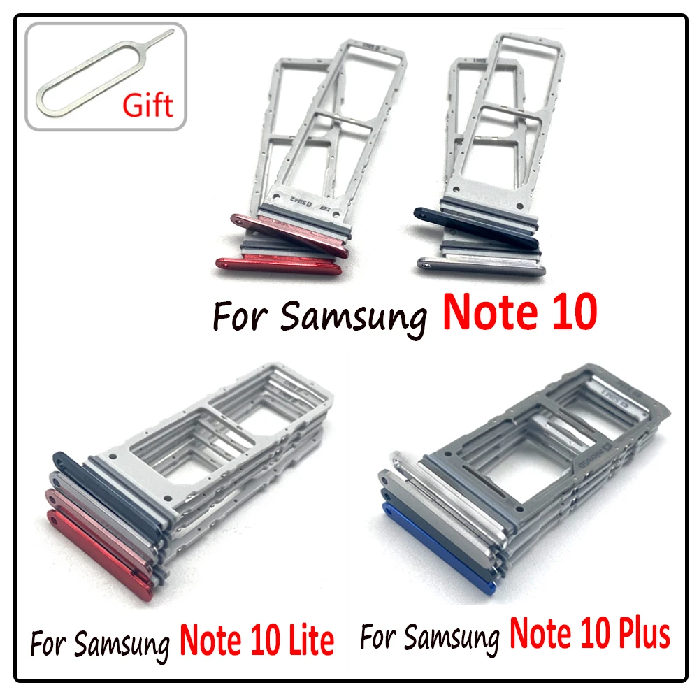 

Для Samsung Note 10 Plus / Note 10 Lite Nano Sim-карта держатель лоток Слот для двух SD-карт чип адаптер гнездо с контактом