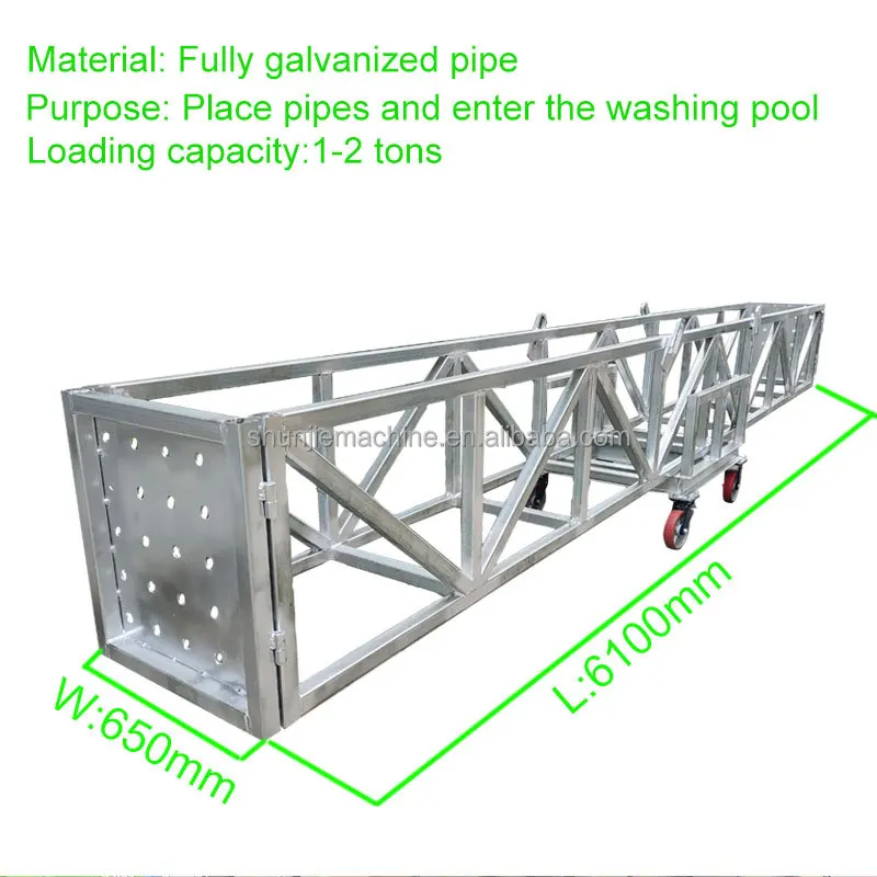 알루미늄 파이프 및 철제 튜브 프로파일 파이프 운반 가공 전용 회전 카트, 리프팅 링 디자인 포함 6m 길이