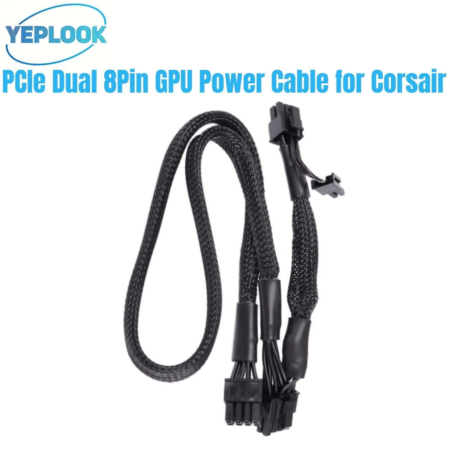 

GPU Power Cable PCIe Dual 8Pin 6+2Pin Sleeved Net 60+20CM for Corsair RM1000, RM850, RM750, RM650, RM550, RM450 Modular Power