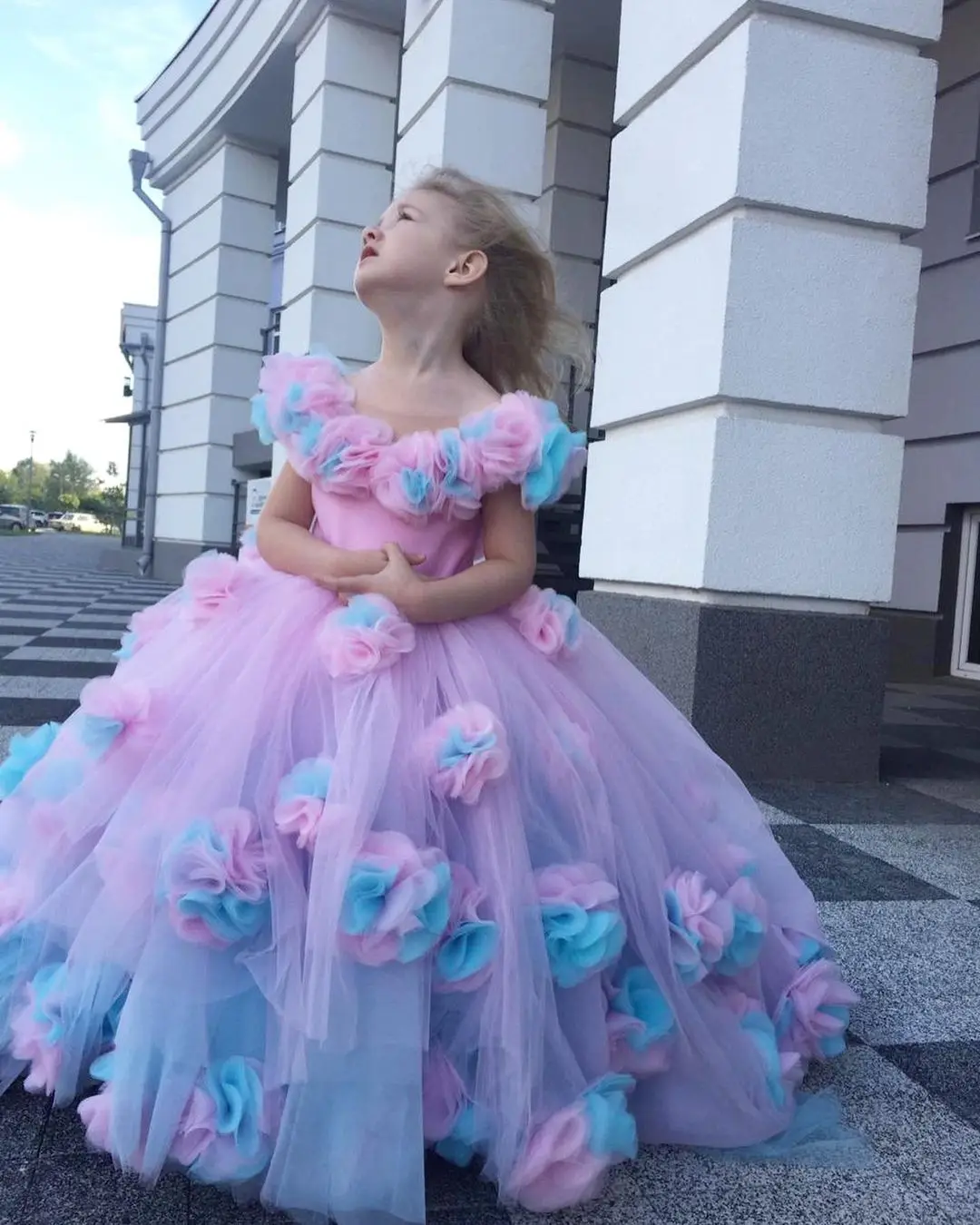 FATAPAESE-Disfraz de unicornio personalizado, vestido de flores para niña, traje de princesa para fiesta de boda, ropa de cumpleaños para niños pequeños de arcoíris