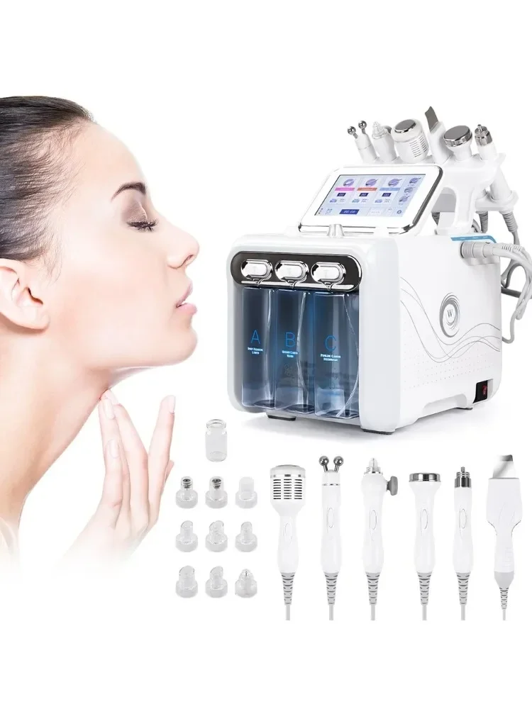 Hydro Facial Dermoabrason Machine, Aqua Peel Skin Care, Light Vacuum Face Cleaning, Hydro Water Oxygen Jet Machine para Uso Doméstico, 7 em 1