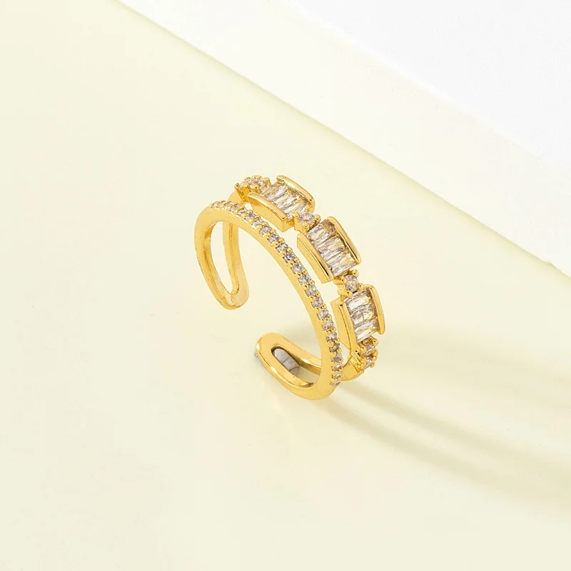 

2025 New Zircon Open High-End Ring Women's Niche Design Fashion Old-Fashioned Anniversary Valentine's Day Confession Gift