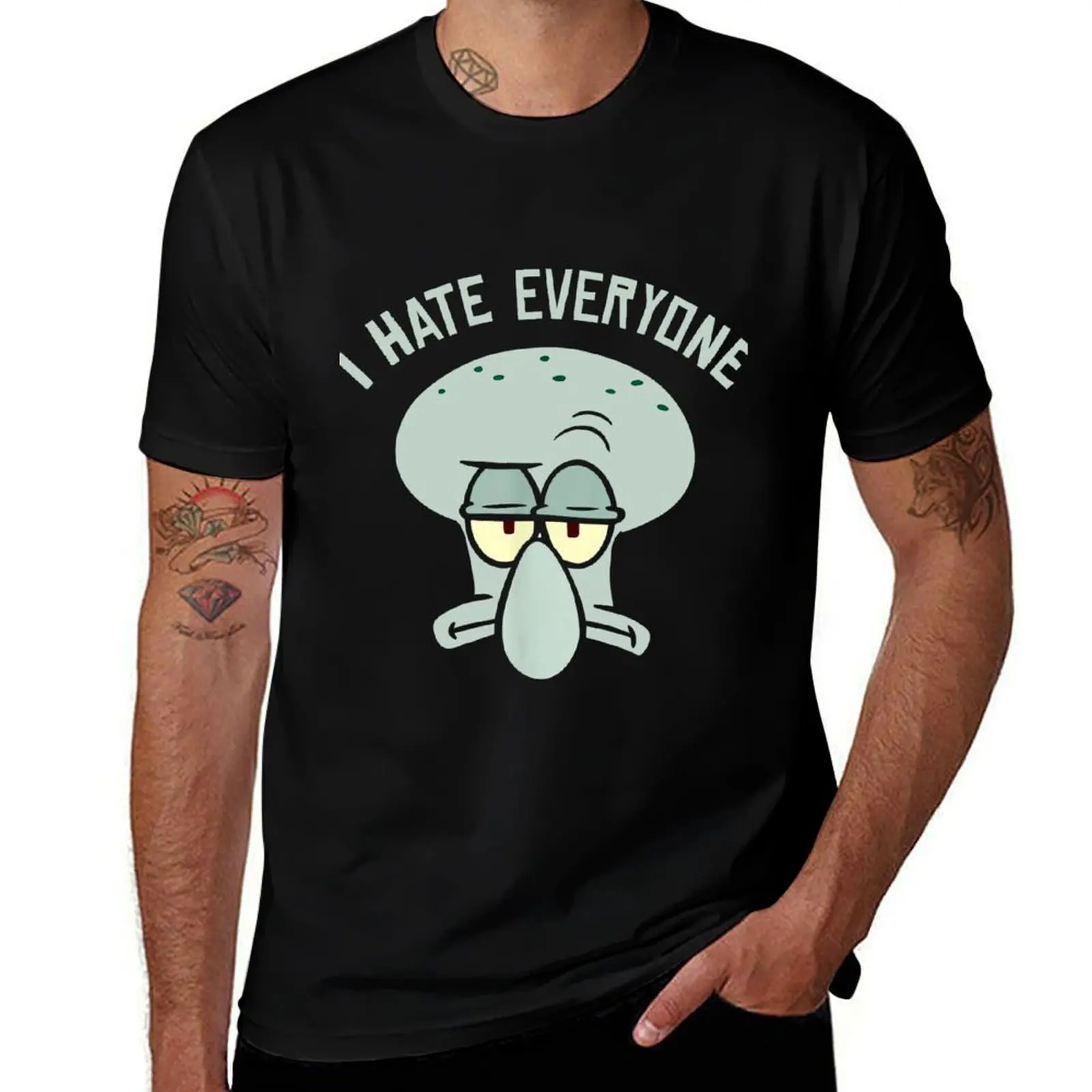 Squidward I Hate Everyone T-Shirt animal prinfor boys graphic t shirt vintage Personalized t-shirt designer shirts men t shirts