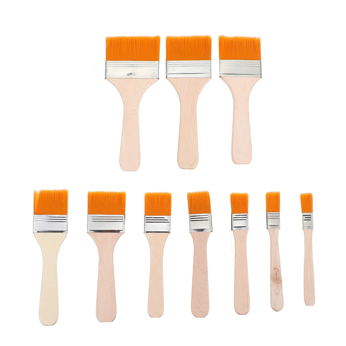 10 Piece Paint Brush Set Nylon Detail Brushes for Watercolor Oil Acrylic Painting Art Students