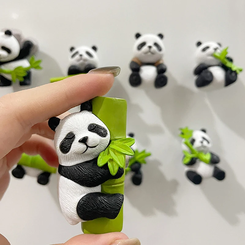 Panda Fridge Magnets Cute Cartoon Refrigerator Sticker Creative Photo Wall Magnetic Buckle Kitchen Accessories Home Ornaments