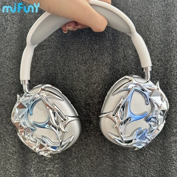 Mifuny 에어팟 맥스 케이스 커버, 블루 스타 문 3D 인쇄 이어폰 케이스 보호대, 에어팟 맥스 이어폰 액세서리에 적합