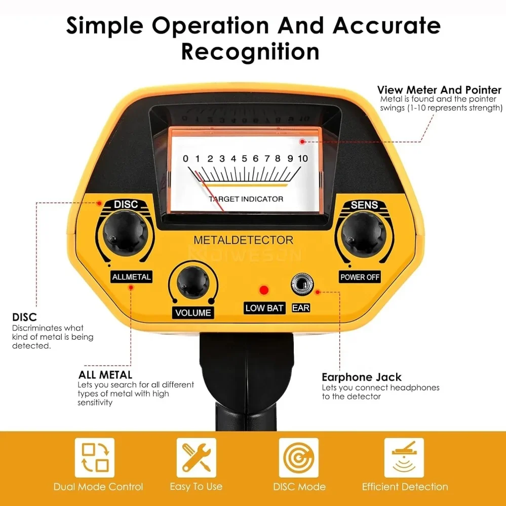 Export Spot Goods Underground Metal Detector Handheld Detector Metal Detection Disk Waterproof High Sensitivity Gold Detector