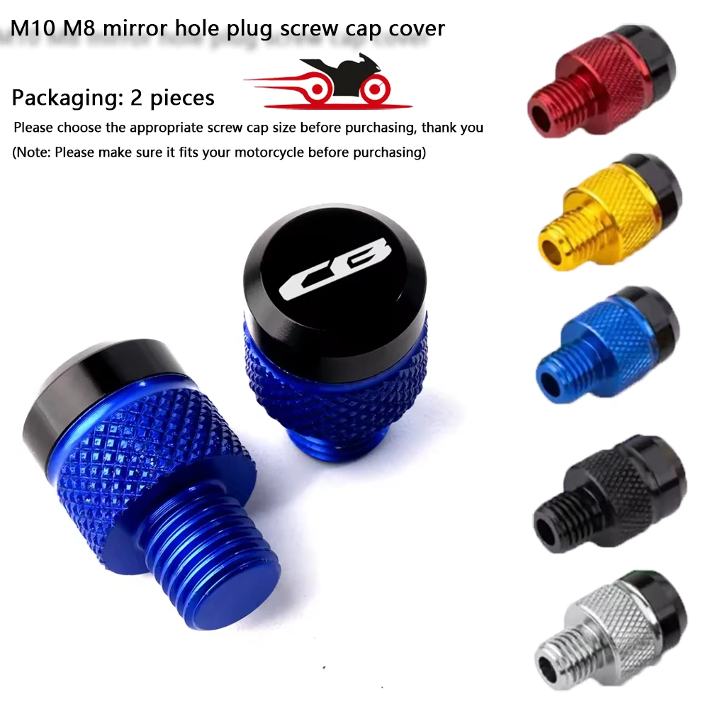 Accessoires de moto pour Honda CB500F/650F CB650R/1000R M8 M10, trou de rétroviseur, bouchon, boulons à vis, couvercle CB750 Hornet CB1000