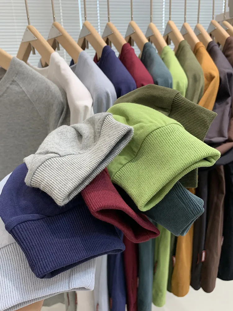 

Весенне-осенний мужской хлопковый универсальный приятный для кожи удобный модный повседневный пуловер с длинными рукавами и потертыми плечами