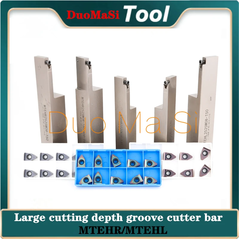Grande Diâmetro Alongar Grooving Holder Mtehr2023k08 K10 Mtehr2525810 T40 T50 T65 Fd08 Fd10 Fd12 R0.6 Torno
