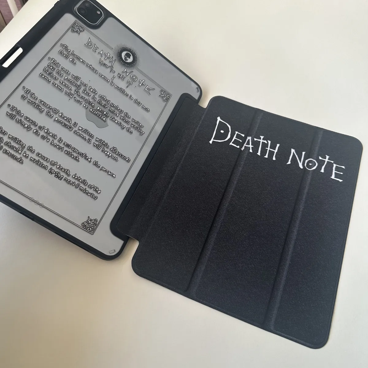 Gothic Minimalist English Notes Tablet Cover For iPad Pro 13 11th M5 M4 12.9 A16 8 7 9th 10th Air 11 M2 M3 Mini 3-Fold Case