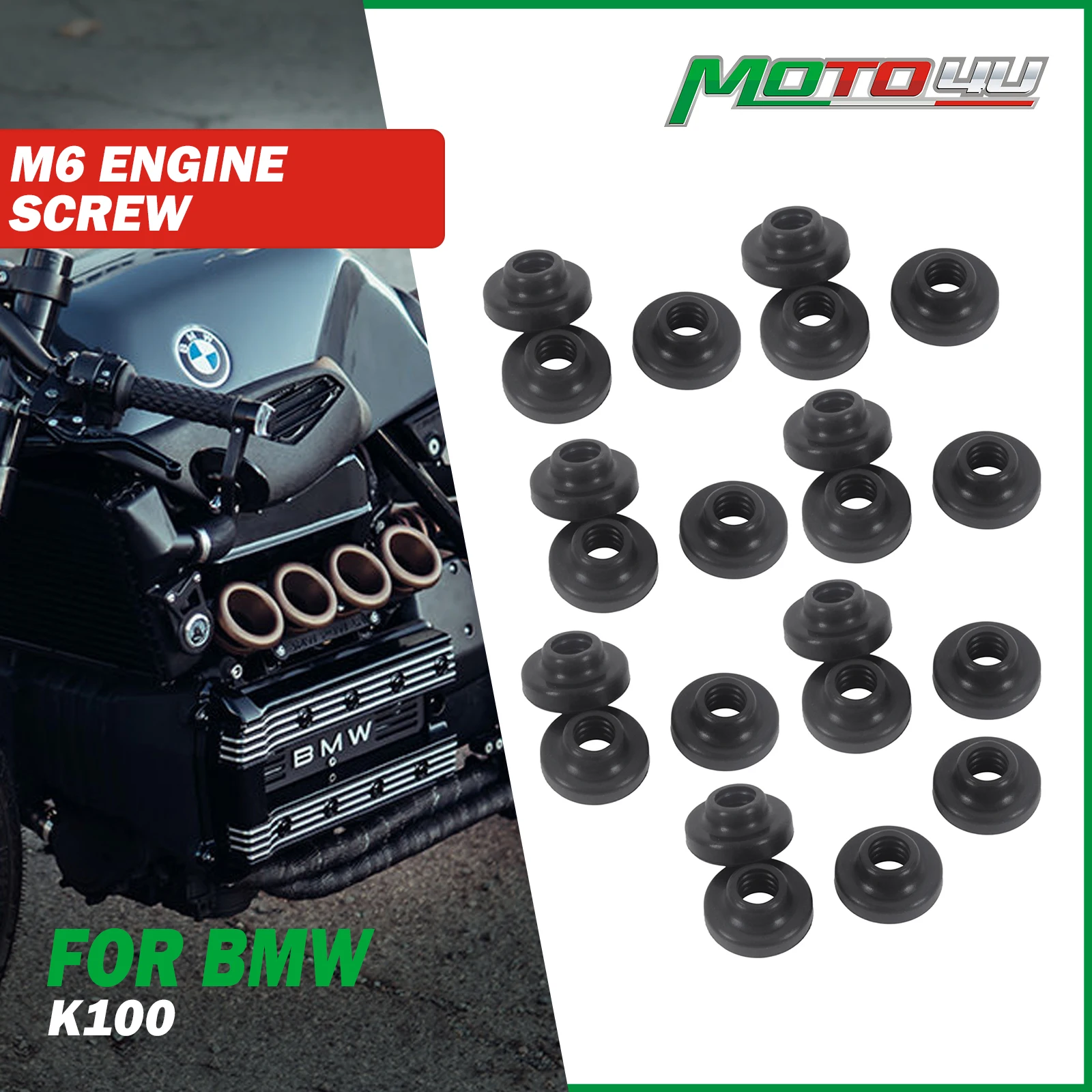 For BMW K Series K75 K100 M6 Engine Screw Rubber Cafe Racer Valve Cover Seal Bolts Retro Motorcycle Modification
