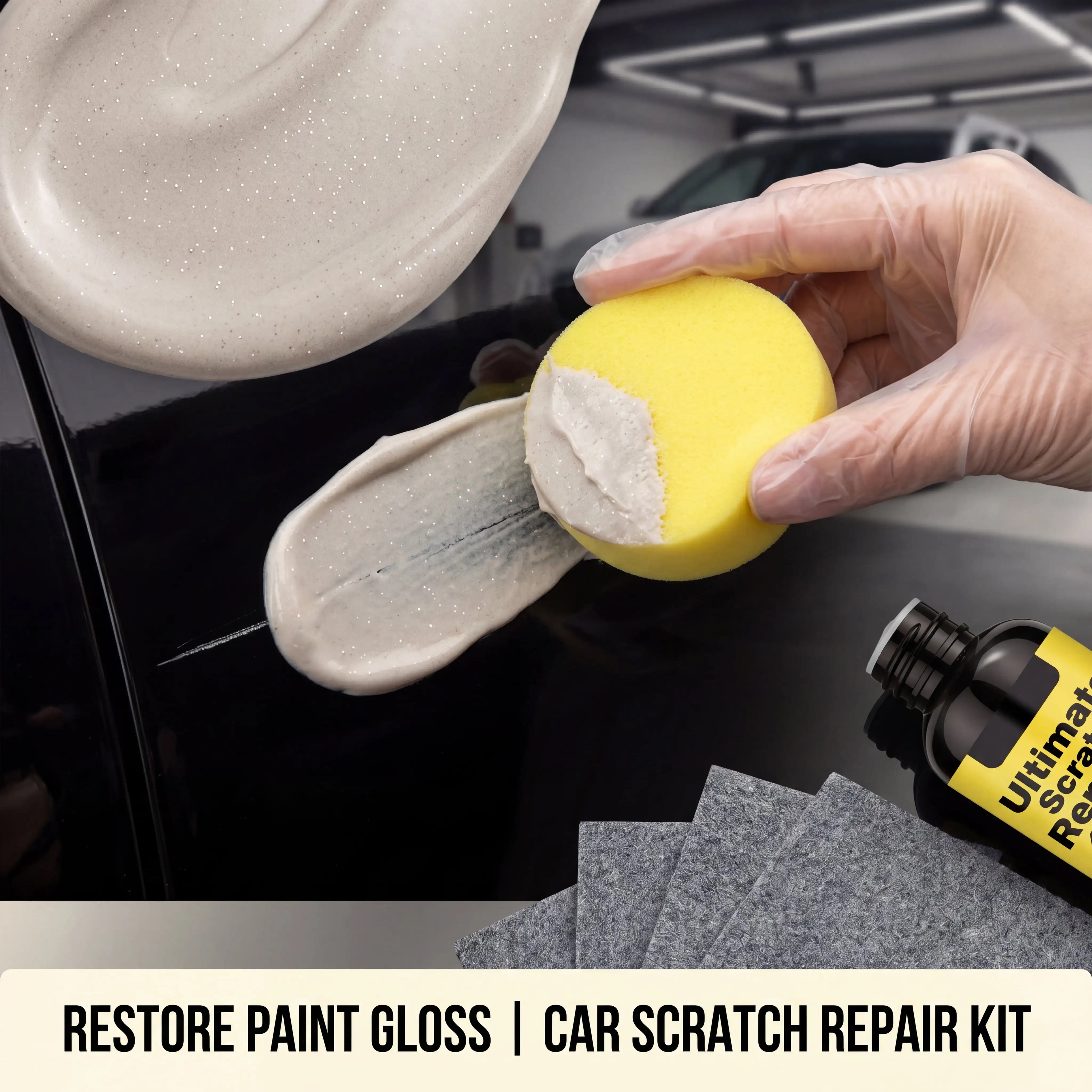 Car Scratch Repair Kit Universal Paint Care Polish Rubbing Compound Spray Remover With Sponge Cloths Pack Universal Car Paint