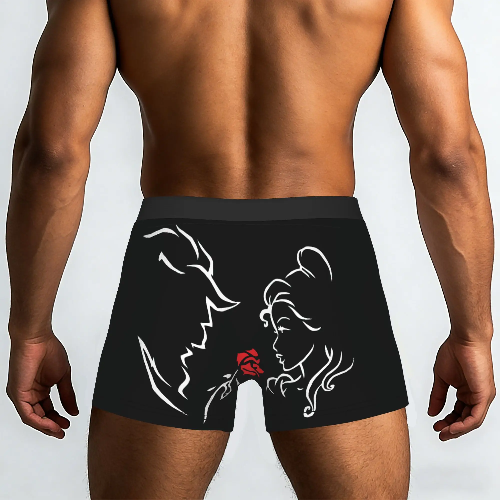 Customized Cool Beauty Anime And The Beast Boxers Shorts Panties Male Underpants Breathable  Briefs Underwear