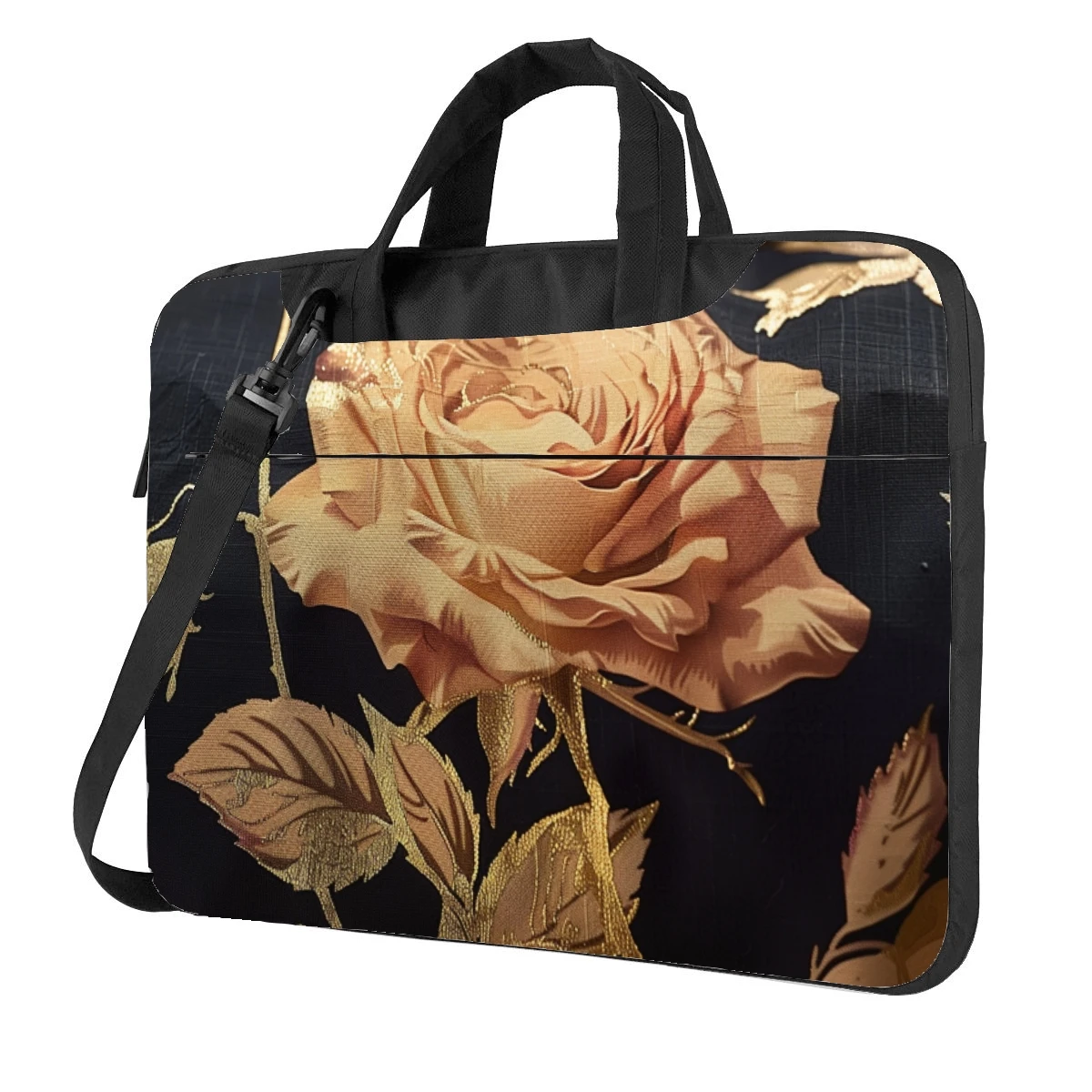 flowers roses laptop bag printed pattern fashion briefcase ultra-thin portable shoulder laptop bag 13 14 15.6in