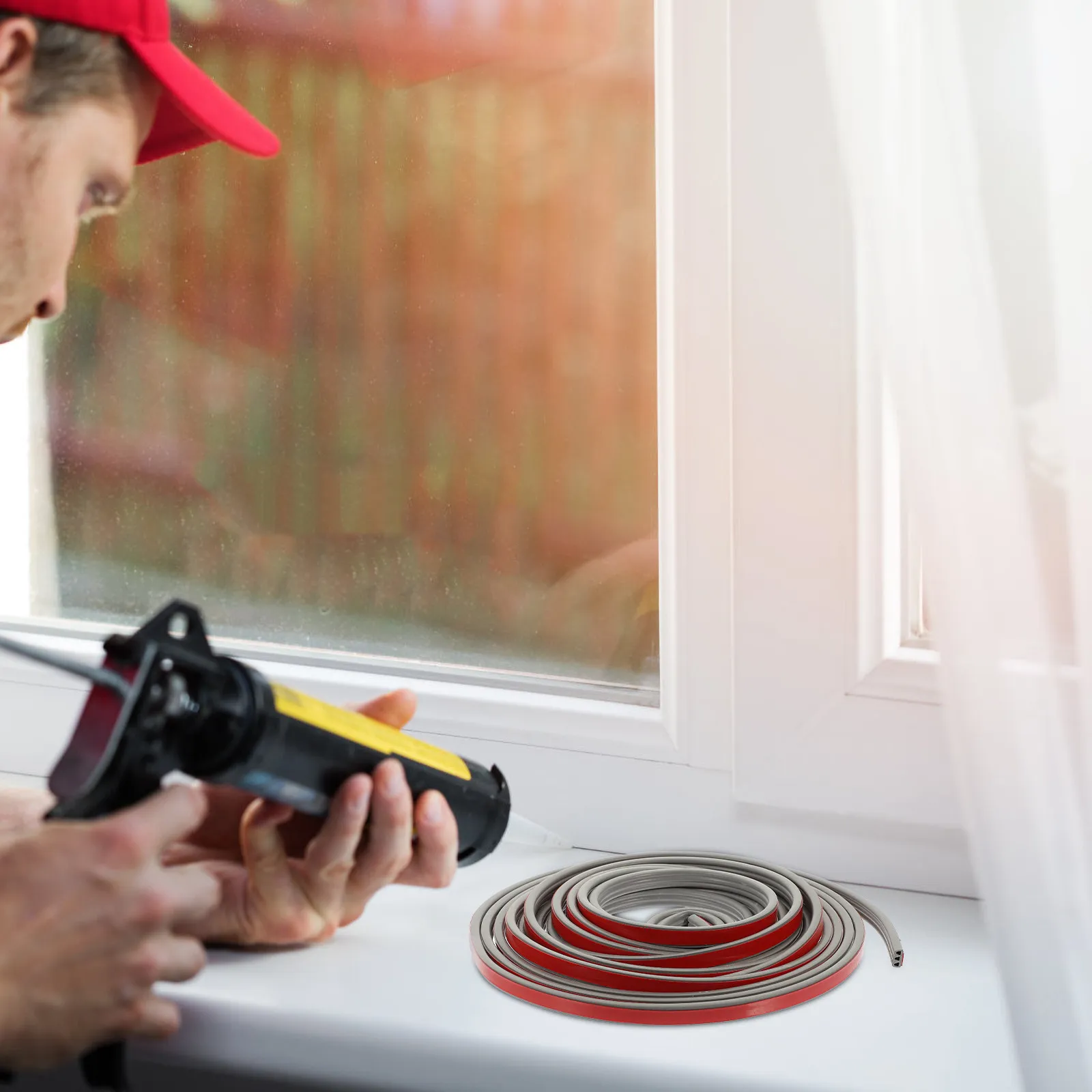 

1 рулон, 6 м, самоклеящаяся силиконовая уплотнительная лента для дверей, окон, раздвижных дверей, звукоизоляция