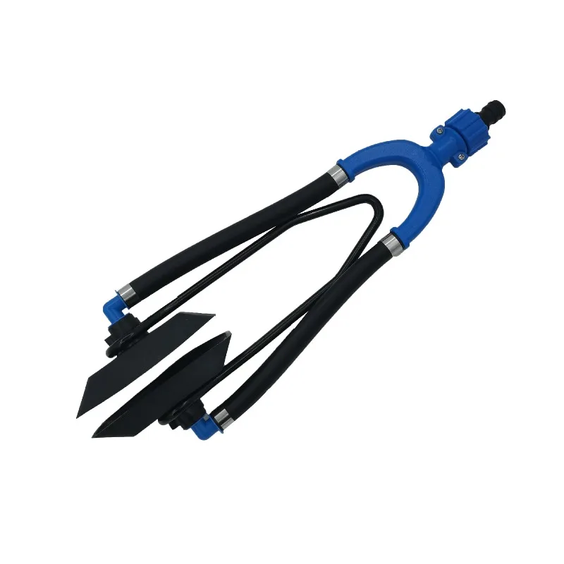 Blue Square Double Tube Outboard Motor Flusher Rectangular Ear Clip Bracket Marine Boat Engine Cleaning Tool Accessories