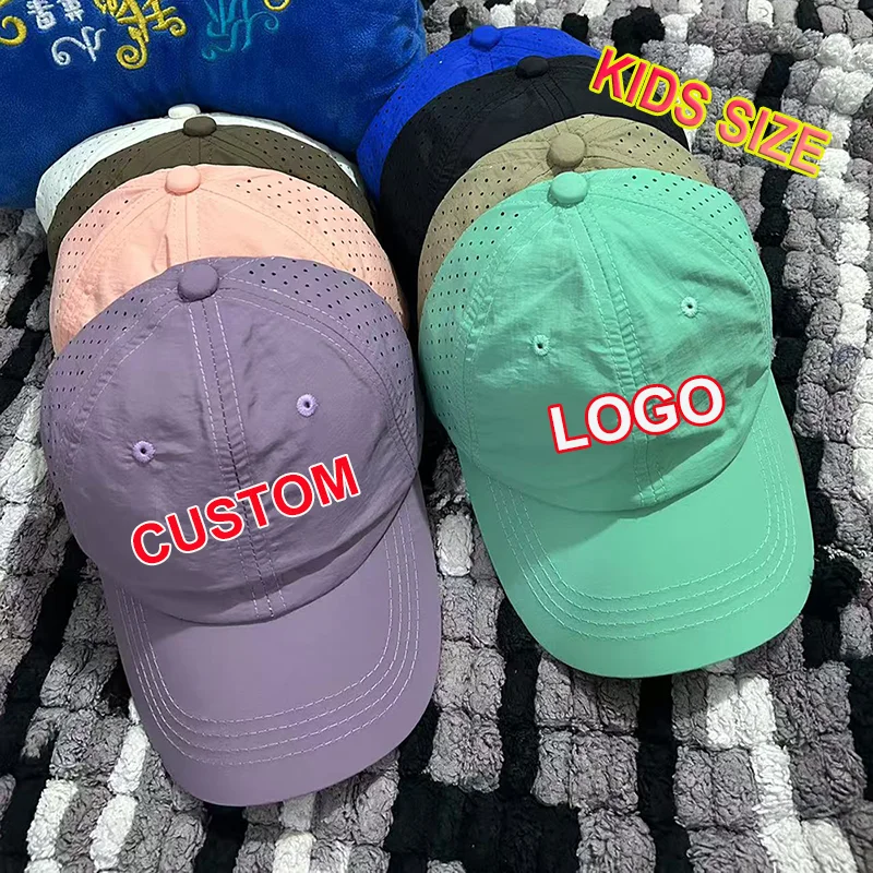 One Piece Custom Logo Baseball For Kids Baby Infant Summer Quickly Drying Hat Boy Girls Outdoor Beach Sunscreen Sun Hats Visor