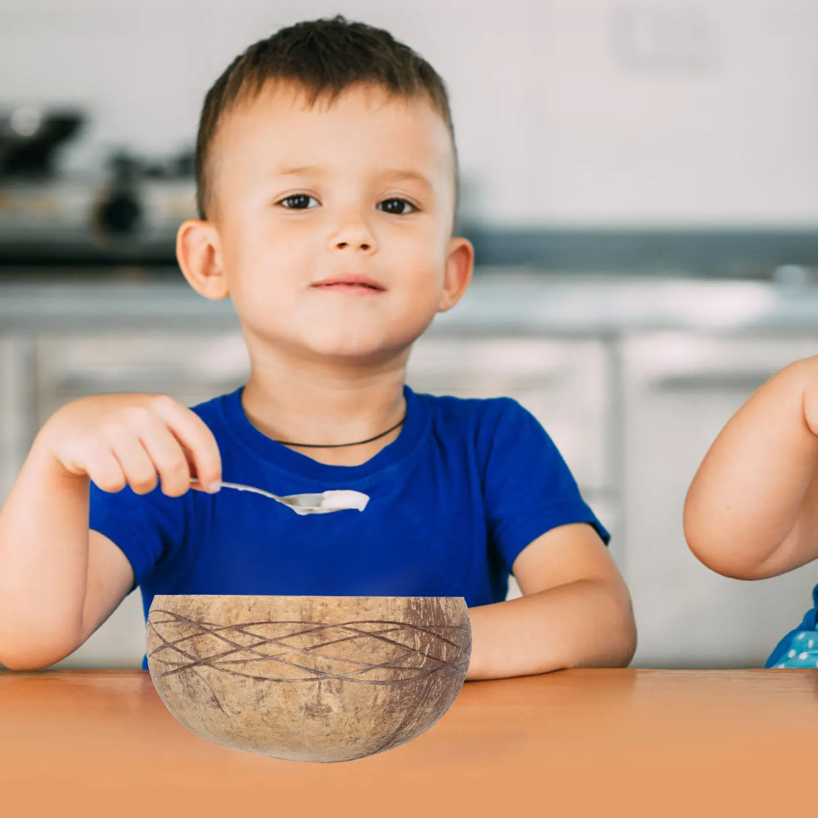 

1Set Coconut Bowl and Spoon Set Kitchen Supplies for Salad Fruit Storage Container Home Restaurant Use