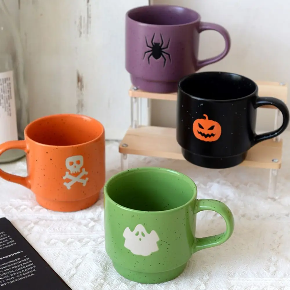Cartoon Ceramic Mug Set Stackable Premium Ceramic Novelty Drinking Cup Sturdy Smooth Stackable Coffee Milk Cups