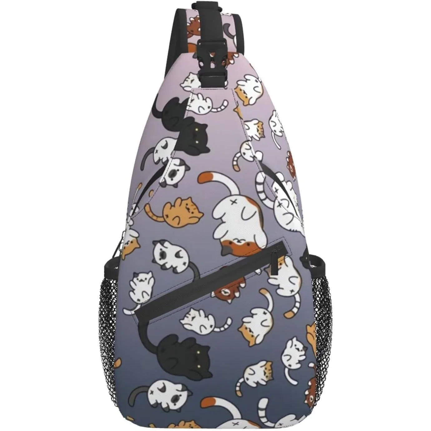 

Funny Cute Cat Sling Backpack Cat Chest Bags Crossbody Animal Shoulder Bag for Men And Men